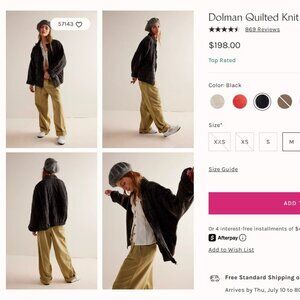 Free People Dolman Quilted Knit Jacker - Black/Grey